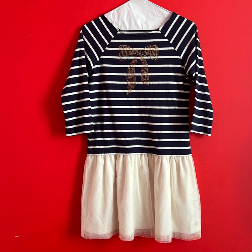 Blue and beige striped Dress